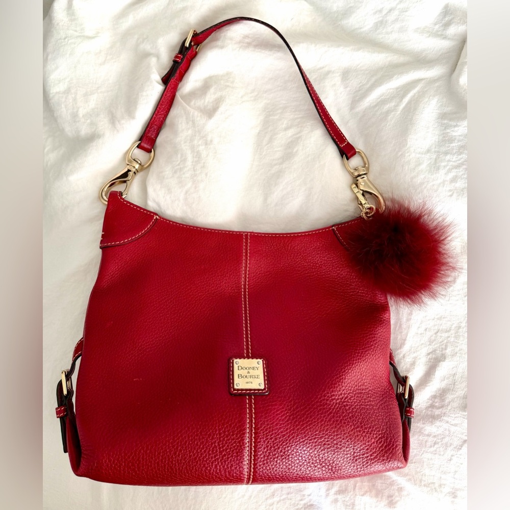 👑✅PRICE FIRM✅ Dooney & Bourke Cherry Red Leather Shoulder Bag - Picture 16 of 17